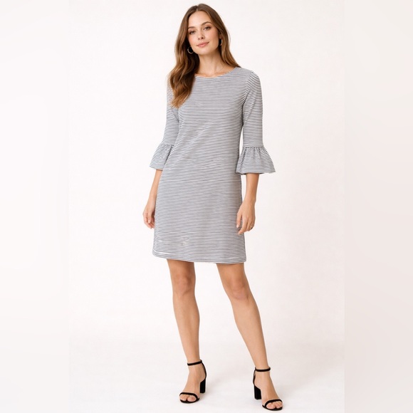 J. Crew Dresses & Skirts - J.Crew Striped Bell Sleeve Shift Dress | Size XS